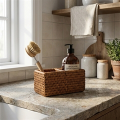 Charmille Firkantet Holder med 2 rum i Rattan. Honey